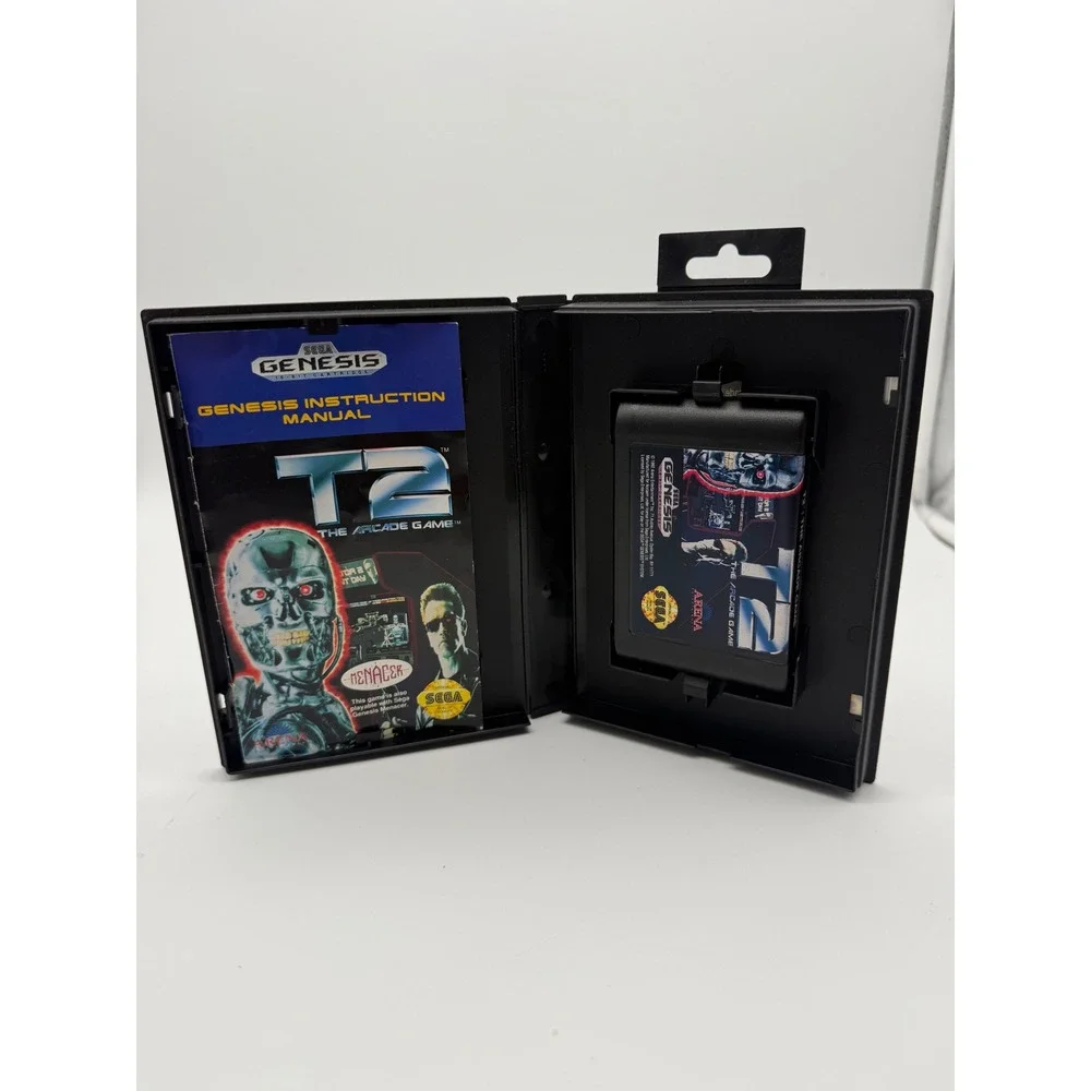 T2 The Arcade Game Sega Genesis 16-Bit Cartridge Case Manual CIB Tested